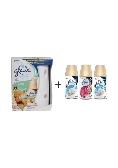 Glade Otomatik Sprey Okyanus + Temiz Çarşaf Ferahlığı + Meyve Çiçek Buketi 4 x 269 ML