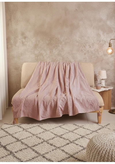 The Mia Throw Koltuk Şalı Püsküllü Gül Kurusu 170x130 Gül Kurusu