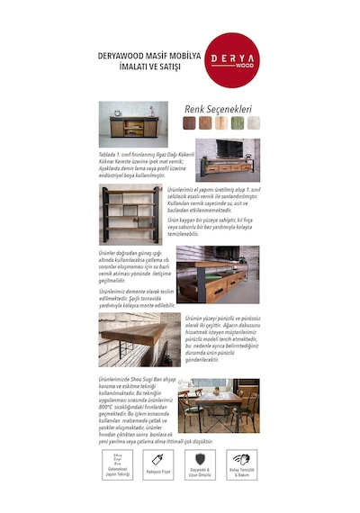 Deryawood Deryawood Dogal Ahşap Masif Toplantı Masası
