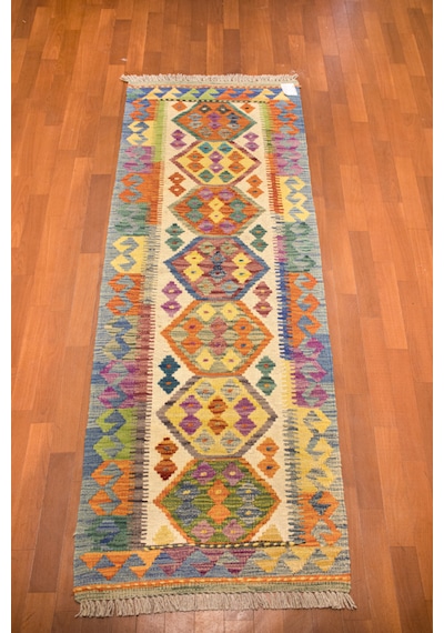 El Dokuma Afgan Yolluk Kilim 100% Yün Kök Boya Elsanat Eserı İle Harıka Desenlı Çok Renkli