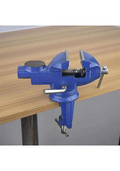 Steiner 60 Mm Dönerli Örslü Mini Masa Ve Tezgah Mengenesi Mavi