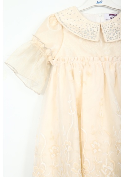 Xo Kids Kız Çocuk Elbise 4-12 Yaş 3192 Ekru