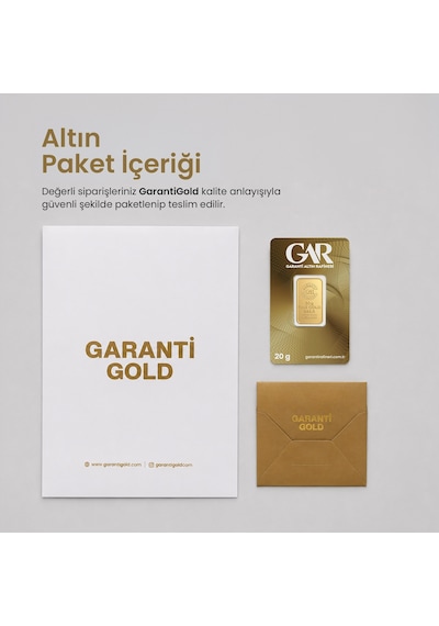 Garanti Gold 20 gr Gram Külçe Altın 24 Ayar