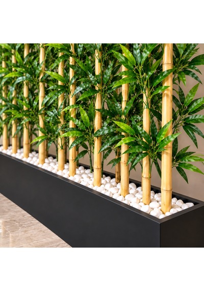 100 Cm Mdf Saksıda 10 Adet 100 Cm Bambu Separatör Siyah Saksı