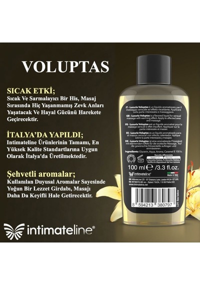 İntimateline Voluptas Vanilya Aromalı Isıtıcı 100 Ml Masaj Jeli