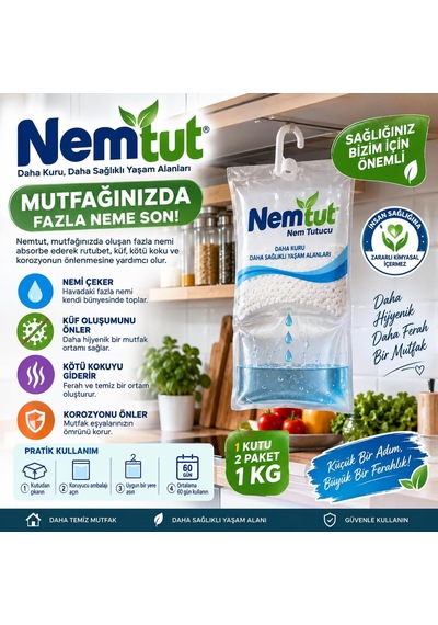Tr Yazın Sıcak Havalara Karşı Etkili Nem Alıcı Rutubet Emici Koku Ve Küf Önleyici 1 Kg 2 Adet Diğer