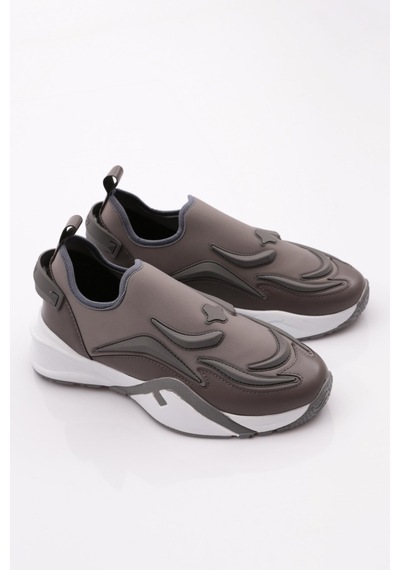 Dgn 0392 Kadin Arkasi Yazili Spor Ayakkabi 0392-2252-R146325 Platin