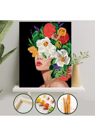 Sayılarla Boyama Tuval Seti 40X50 Cm - Çiçek Deryası