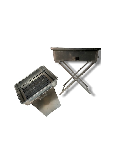 Demir Mangal Katlanır Ayaklı 45 Cm Inox