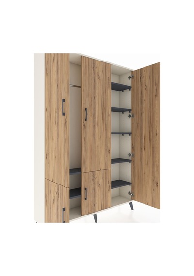 Arges Dolap 7 Raflı 5 Kapaklı Tek Askılı 132x30x195 Aytaşı-çam/antrasit Atlas Çam/antrasıt Arges Dolap 7 Raflı 5 Kapaklı Tek Askılı 132x30x195 Aytaşı-çam/antrasit Atlas Çam/antrasıt