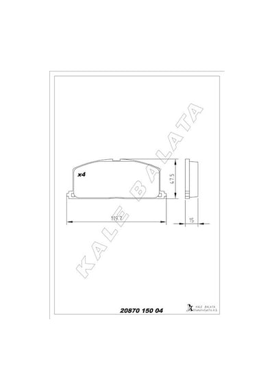 Kale 20870 150 04 Ans Kd13 Balata Ön Camry-carına 13 - Corolla-corona-celica 83-93 0449112630-0449114050-0449116030 -
