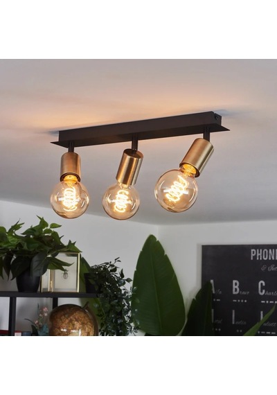 Riolıght Modern3 Siyah3 3xe27 Duylu3 Mafsallı Hareketli Başlık Glop Ampul Hariç Metal Spot Avize Siyah