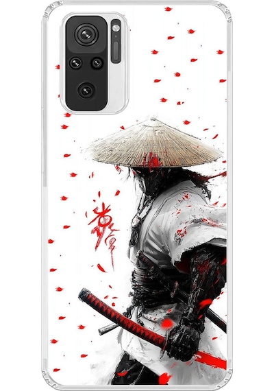 Xiaomi Redmi Note 10 Uyumlu Şeffaf Kılıf Samurai 1 Tasarımlı
