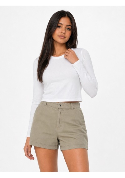 LOFT Slim Crop Fit Kadın Tshirt U.kol Beyaz