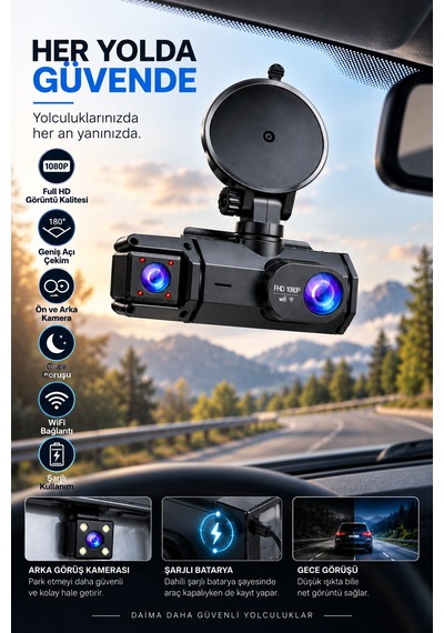 Full Hd 1080p Gece Görüşü Wifi Bağlantı 180 Geniş Açı - Lisinya