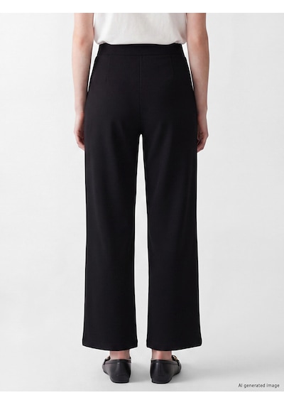 Lcw Comfort Siyah Yüksek Bel Geniş Paça Krep Kadın Pantolon