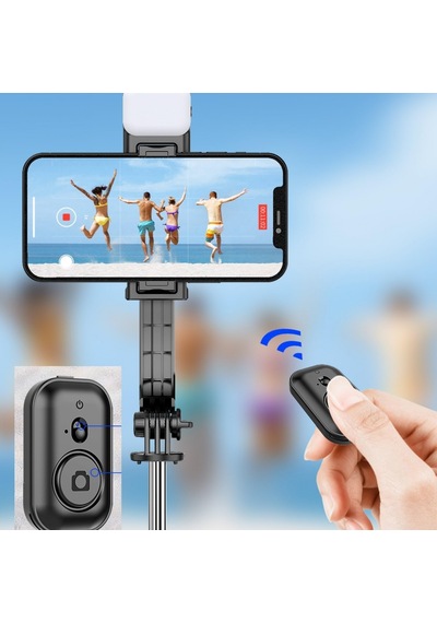 L12d Işıklı Selfie Çubuğu Uzaktan Kumandalı 116 Cm Tripod Özçekim Alüminyum Masa Üstü Tripod