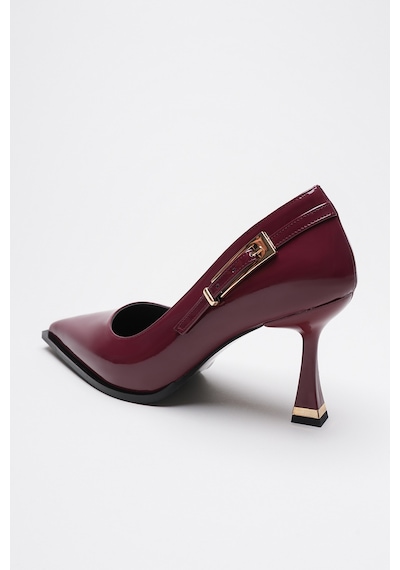 Alewomen Poni Bordo Rugan Topuklu Kadın Stiletto Bordo
