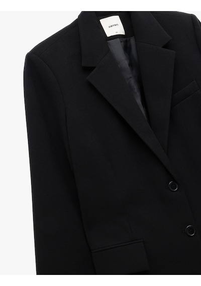 Koton Krep Kumaş Cepli Düğmeli Uzun Kollu Kruvaze Oversize Blazer Ceket Siyah 6wak50006pw Siyah Koton Krep Kumaş Cepli Düğmeli Uzun Kollu Kruvaze Oversize Blazer Ceket Siyah 6wak50006pw Siyah