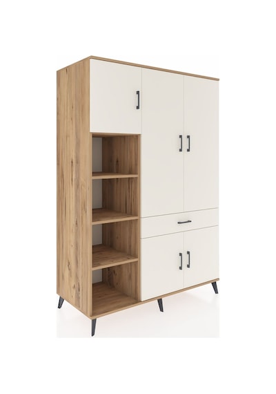 Kronos Dolap 8 Raflı Tek Çekmeceli 5 Kapaklı 132x59x195 Çam-a... Çam