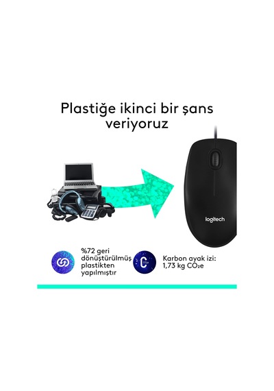 M100 Usb Kablolu Mouse, Pc, Mac, Dizüstü Bilgisayar İle Uyumlu, 1000 Dpı Optik İzleme, Sağ Ve Sol Elle Kullanıma Uygun, Siyah