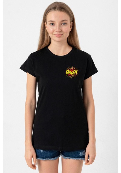 Big Bang Theory Bang Logo Siyah Kadın Tshirt SIYAH