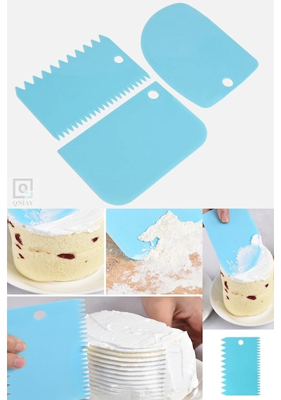 3Lü Set Hamur Kesme Ve Kazıma Aparatı Hamur Spatulası