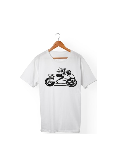 Kadın Baskılı Beyaz T-shirt Beyaz
