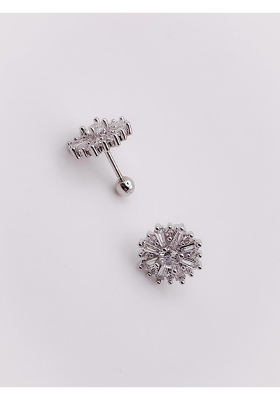 Lexroo Taşlı Kar Tanesi Figürlü Kıkırdak Helix Tragus Piercing 1adet Çok Renkli