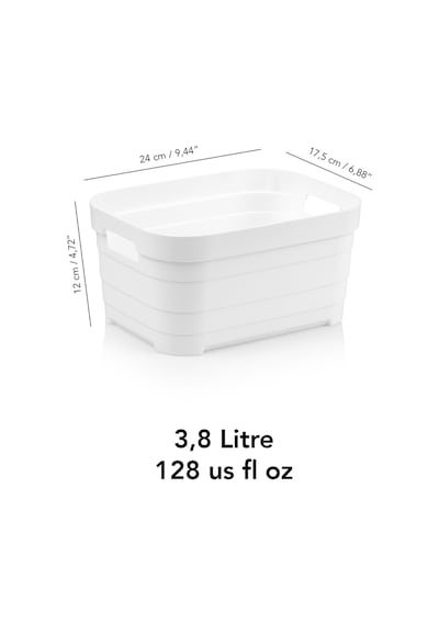 1 Adet Dekoratif Piramit Saklama Kutusu - Dolap İçi Düzenleyici Organizer Kutu 3,8 Litre Beyaz Beyaz