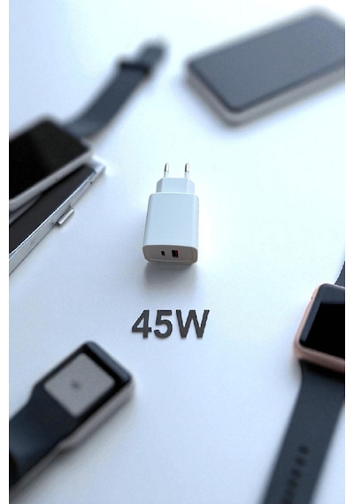 Çoklu Port 45w Ultra Hızlı Şarj Adaptörü Apple Uyumlu iPad  Pro 12.9 Inç Qc 3.0 + Pd
