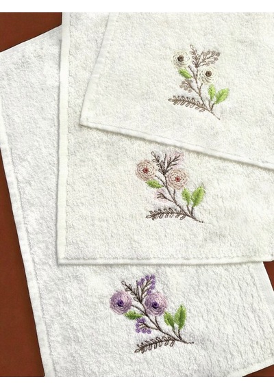 30x50 Cm 3lü Mutfak Havlusu El Havlusu Yüz Havlusu Seti Beyaz