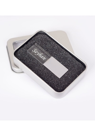 Kişiye Özel F-139-32 Kristal Usb Bellek 32 Gb Mavi Işıklı
