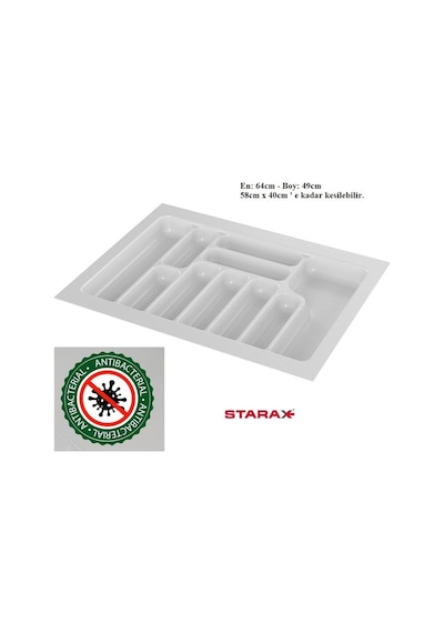 Starax 2288 64 49 Beyaz Plastik 10 Gözlü Kaşıklık Kepçelik S-2288-w