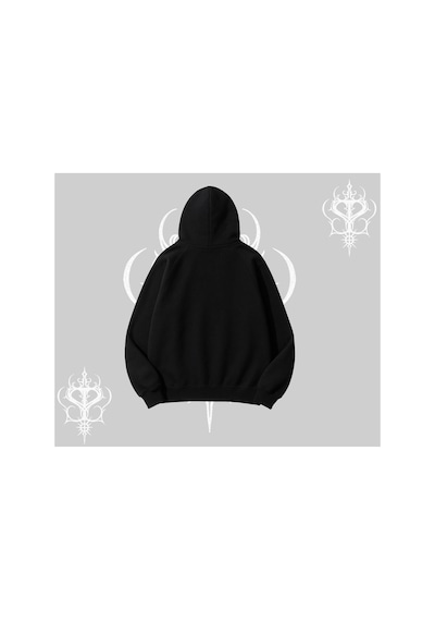Tarzsokak Beyaz Kapşonlu Sweatshirt Vampir Dış Siyah