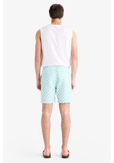 Defacto Regular Fit Desenli File Astarlı Kısa Boy Deniz Şortu E0977ax25hsgn1101 Yeşil