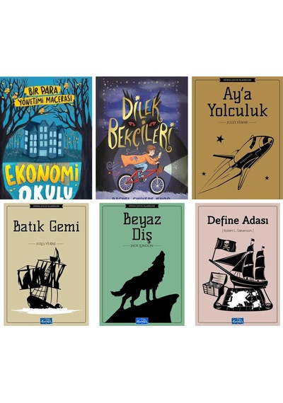 Ekonomi Okulu,dilek Bekçileri.batık Gemi,beyaz Diş,define Adası,aya Yolculuk ,4,5,6,7.sıınıf Set