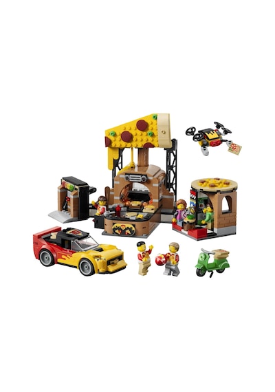 LEGO® City Araçlarla Pizza Dağıtım Deneyimi 60496 - 6 Yaş ve Üzeri Çocuklar için 4 Minifigür İçeren Oyuncak Yapım Seti (494 Parça)