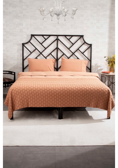 Kaay Stone Wash Pike / Yatak Örtüsü 200x240 Çift Kişilik Tarçın