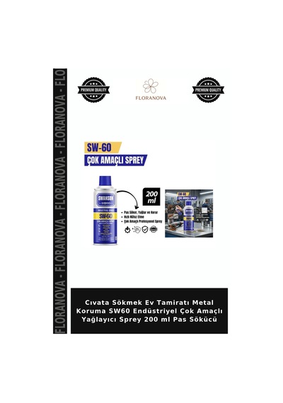 Cıvata Sökmek Ev Tamiratı Metal Koruma Sw60 Endüstriyel Çok Amaçlı Yağlayıcı Sprey 200 Ml Pas Sökücü