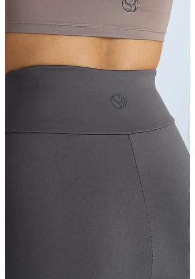 Soft&Basic Kadın 2'li Bıker Toparlayıcı Esnek Kısa Spor Tayt Antrasit-rose