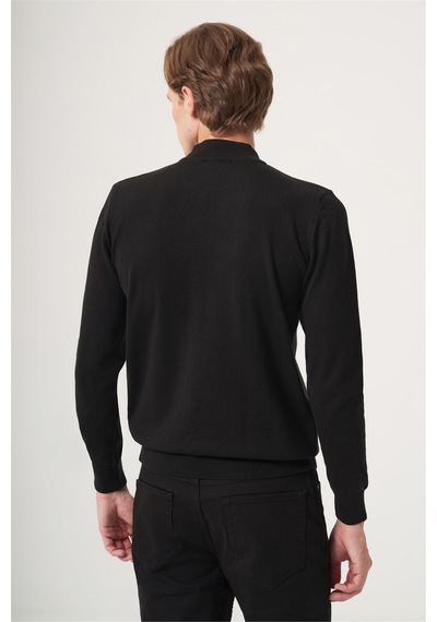 İmza Siyah-füme Balıkçı Yaka Uzun Kol Örme Comfort Fit Pamuklu Kazak 1012265155 Siyah - Füme