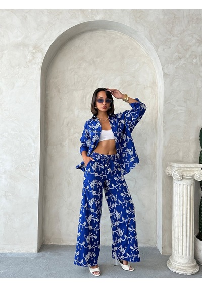 Verymoda Süzüne Nakışlı Pantolon F1927 Saks