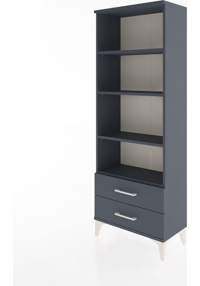 Arges Dolap 4 Raflı 2 Çekmeceli 60x30x163 Antrasit-antrasit Antrasit