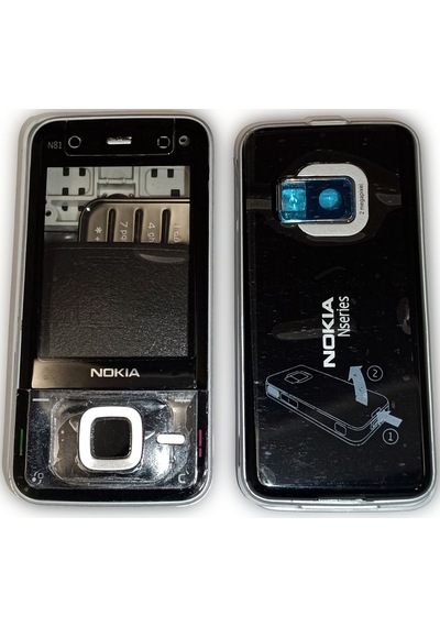 Nokia N81 Kasa Kapak Tuş Takımı N81 Uyumlu Siyah Renk Orta Kasa Ö