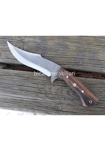 Ahşap Sap Av Kamp Bıçağı 4116 Çelik 30 CM Kahverengi