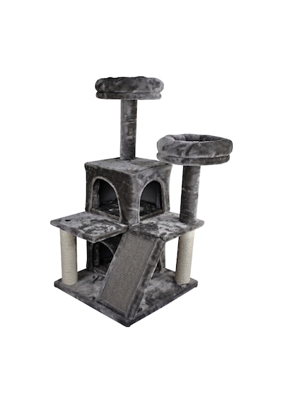 Tommy Çok Katlı Lüks Kedi 50x50x116 Evli Tırmalama Gri