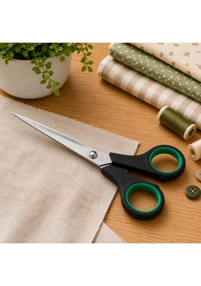 Lexroo Paslanmaz Çelik Makas 16 Cm, Ergonomik Kaymaz Saplı Ev Tipi Çok Amaçlı Makas, Kumaş Makası