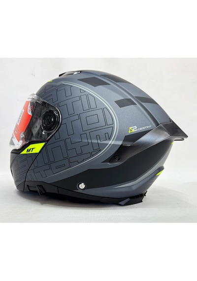 Mt Atom 2 Sv Destiny C2 İç Güneş Vizörlü Çene Açılır Kask Mat Gri