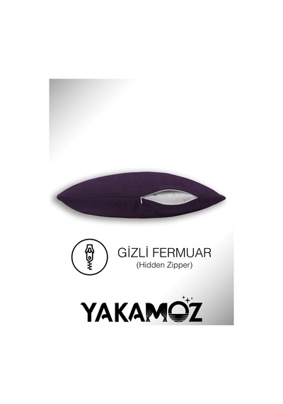 Br Yakamoz Tatlı Mor Rengi Kırlent , Yastık Kılıfı Kadife Görünümlü Velvet Touch Serisi Tatlı Mor